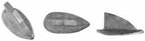Front sight,
tall Fowler or Fusil,
ideal for use with rifled octagon-to-round barrels,
wax cast steel